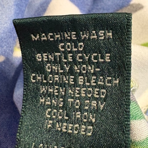 Lauren Ralph Lauren Blue Green Floral Ruched Sheath Dress V-Neck Womens 8 - Picture 8 of 9